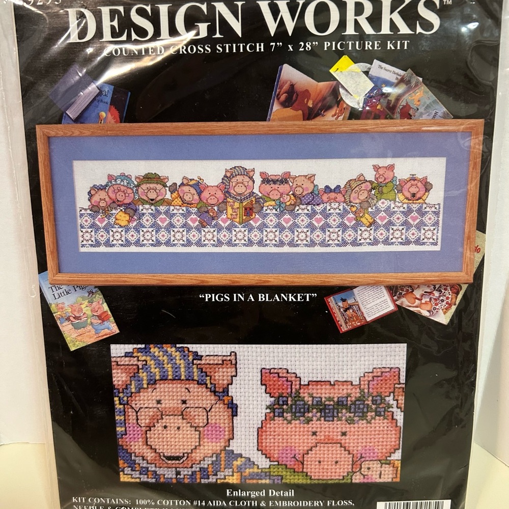 Design Works Counted Cross Stitch Kit Pigs in a Blanket 9295 New‎ in Package